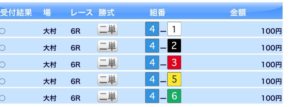 山崎さんの4号艇舟券