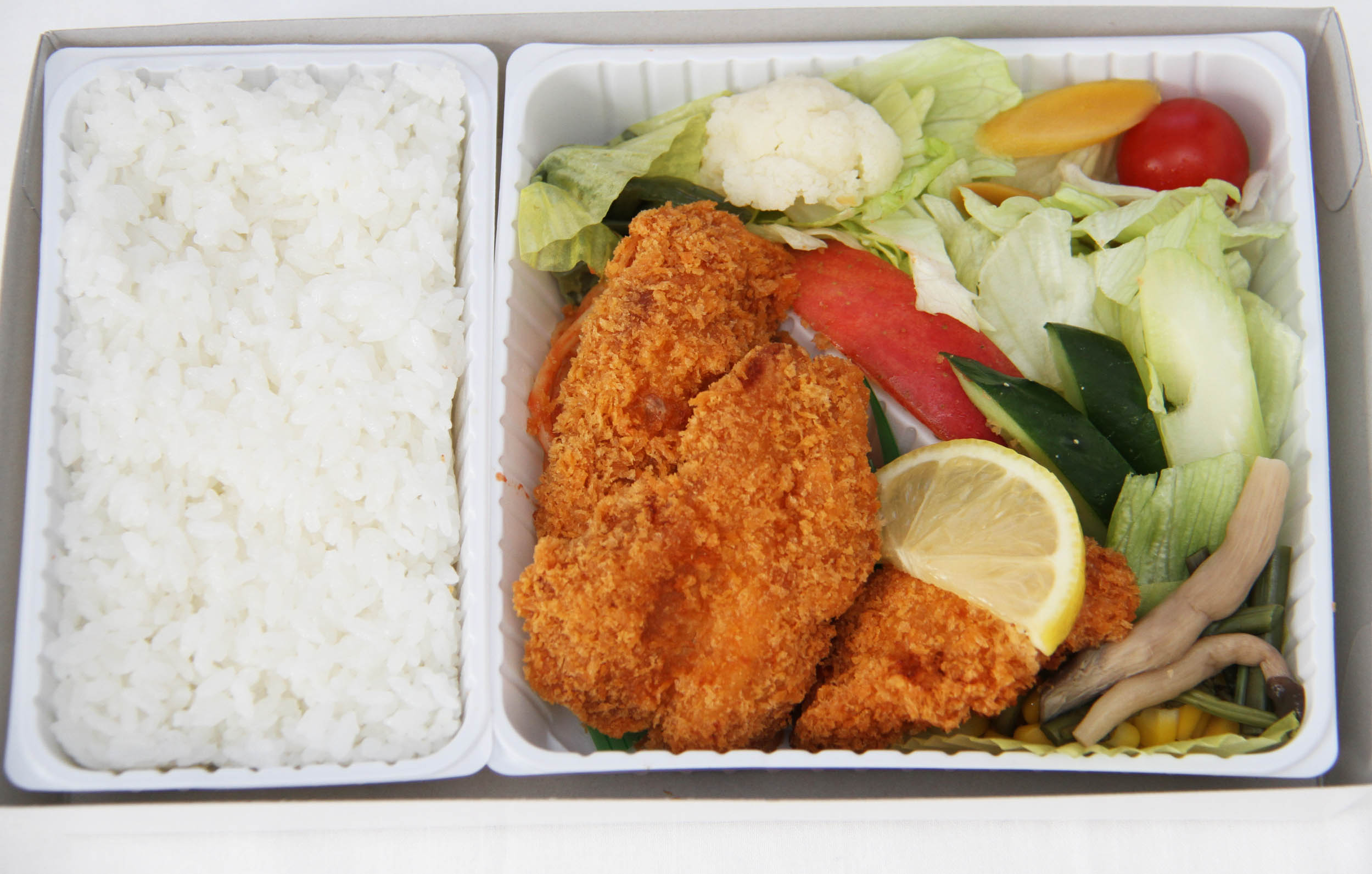 高原野菜とカツの弁当