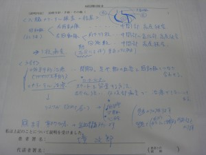 王先生の病状説明・図の太く書かれた部分が詰まっていた