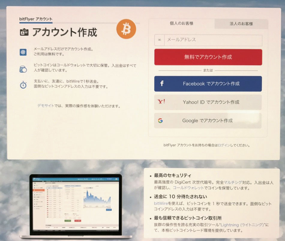 ビットフライヤーでの口座開設