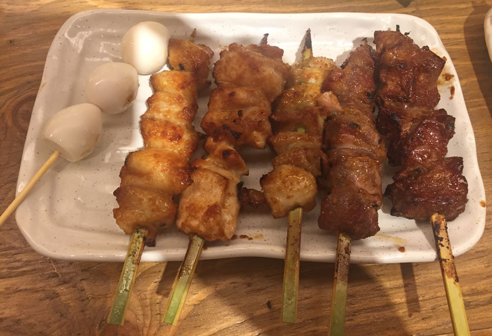 国産鶏肉の焼き鳥盛り合わせ