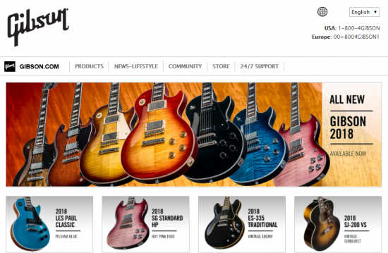 Gibson公式サイト　http://www.gibson.com/