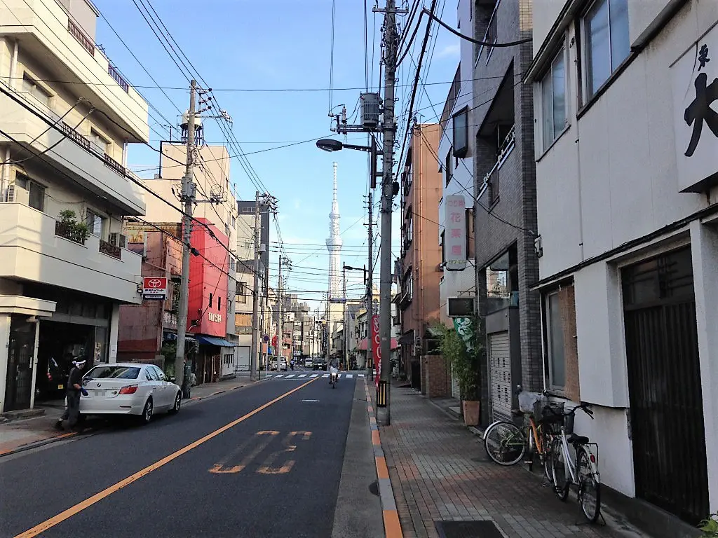 山谷地区から見えるスカイツリー