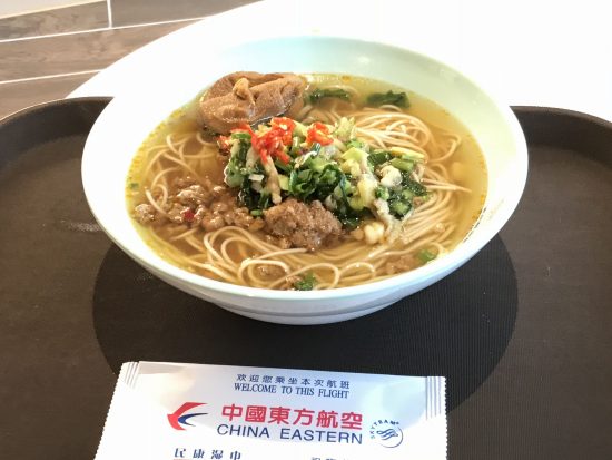 中国東方航空ラウンジで提供される絶品麺