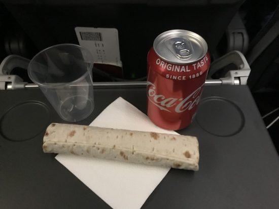 機内食のラップサンド