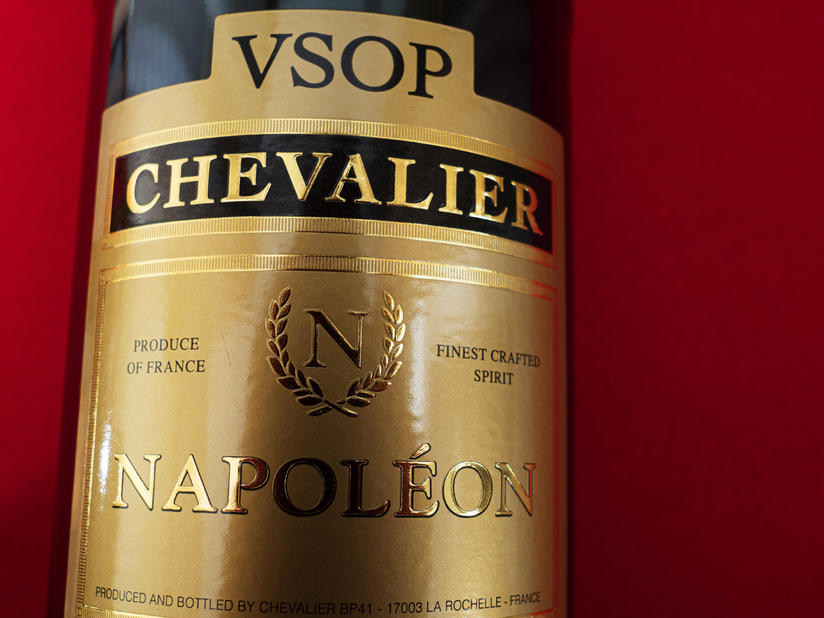 bottle of VSOP Chavalier Napoleon brandy