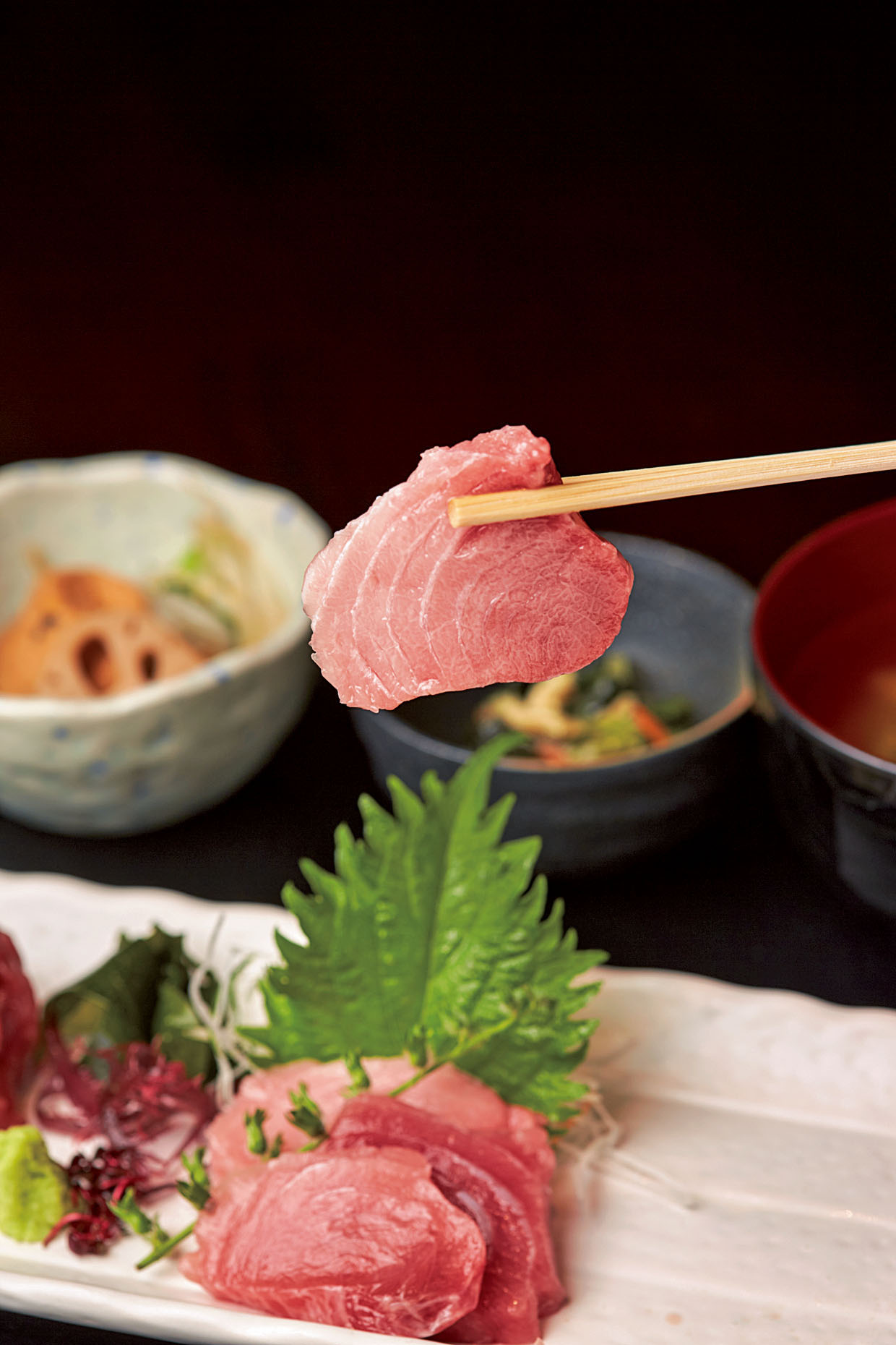 ふじむらの鮪脳天刺し＆なかおちハーフ定食