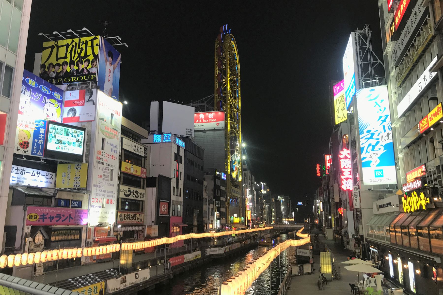 道頓堀沿いの店もすべてクローズ