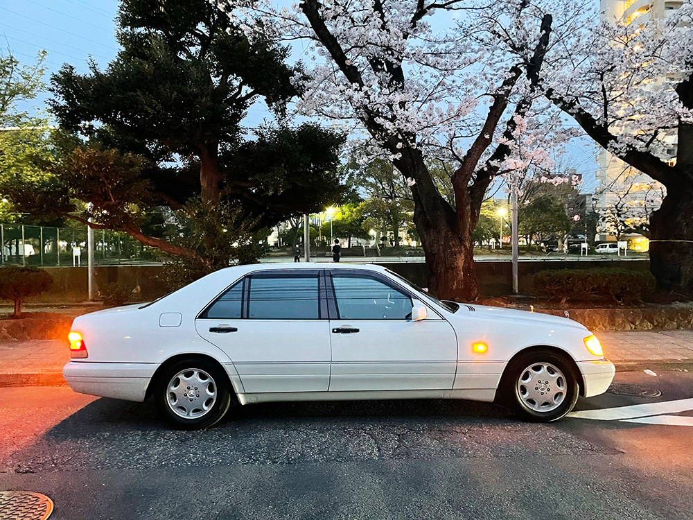 フロントが高く、リヤが低めなのが純正車高