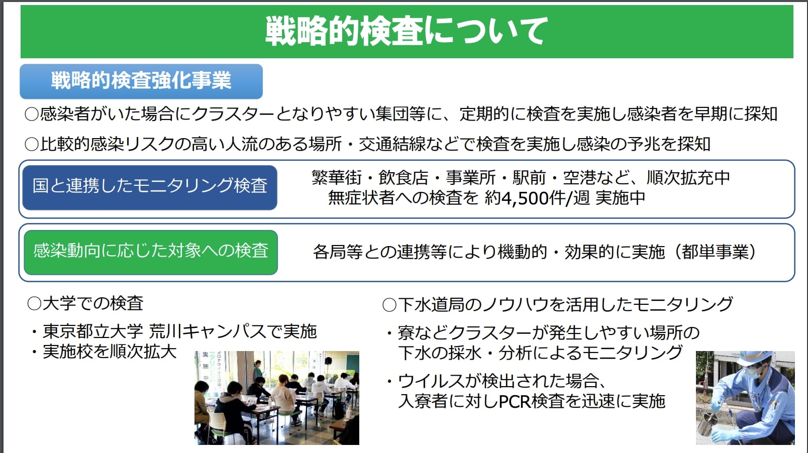 東京都資料戦略的検査について