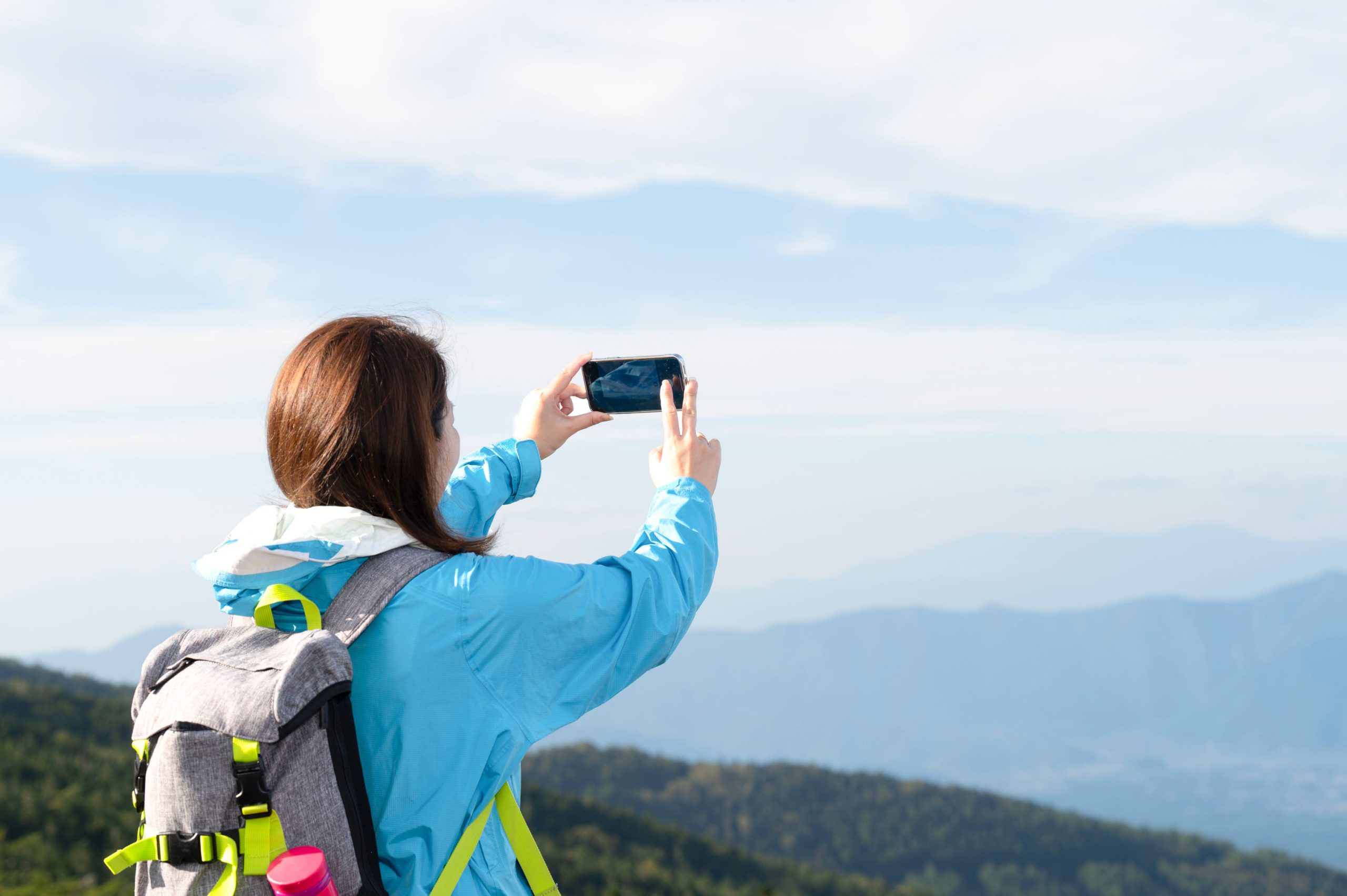 登山　自撮り