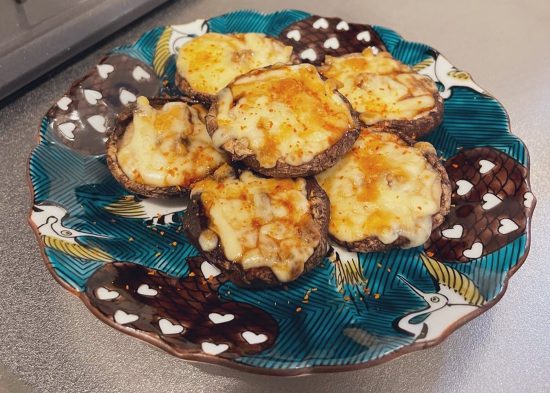 しいたけの焦がし醤油チーズ焼き