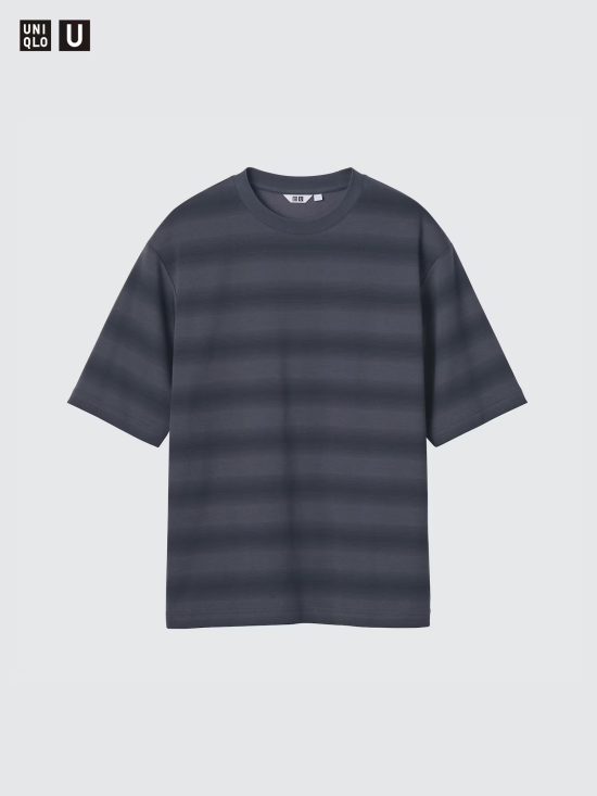 エアリズムコットンオーバーサイズボーダーTシャツ